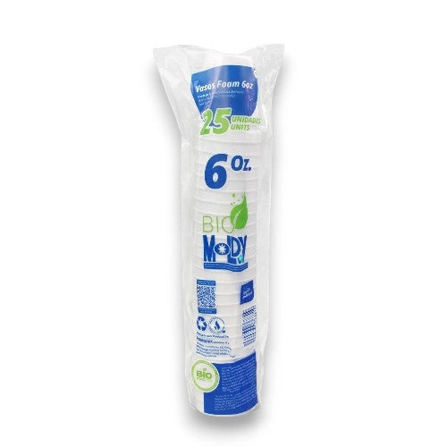 Vasos Foam Bio Mody 6 oz – 25 Unidades