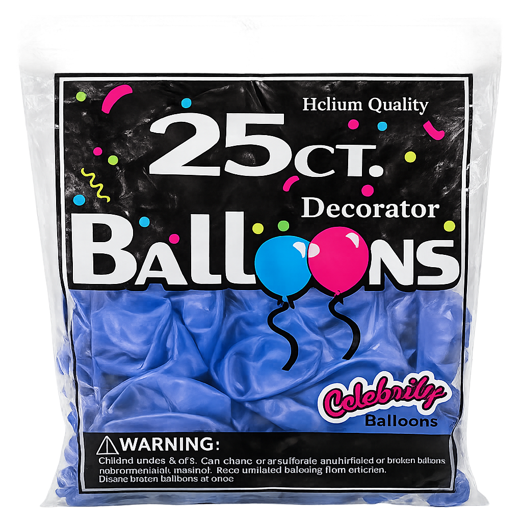 Globos Decorativos Azules 12” – Paquete de 25