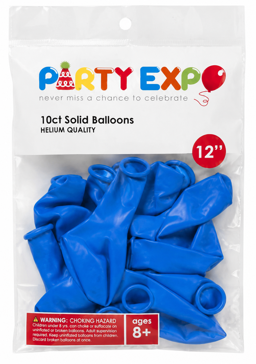 Globos Azules Sólidos 12” – Paquete de 10