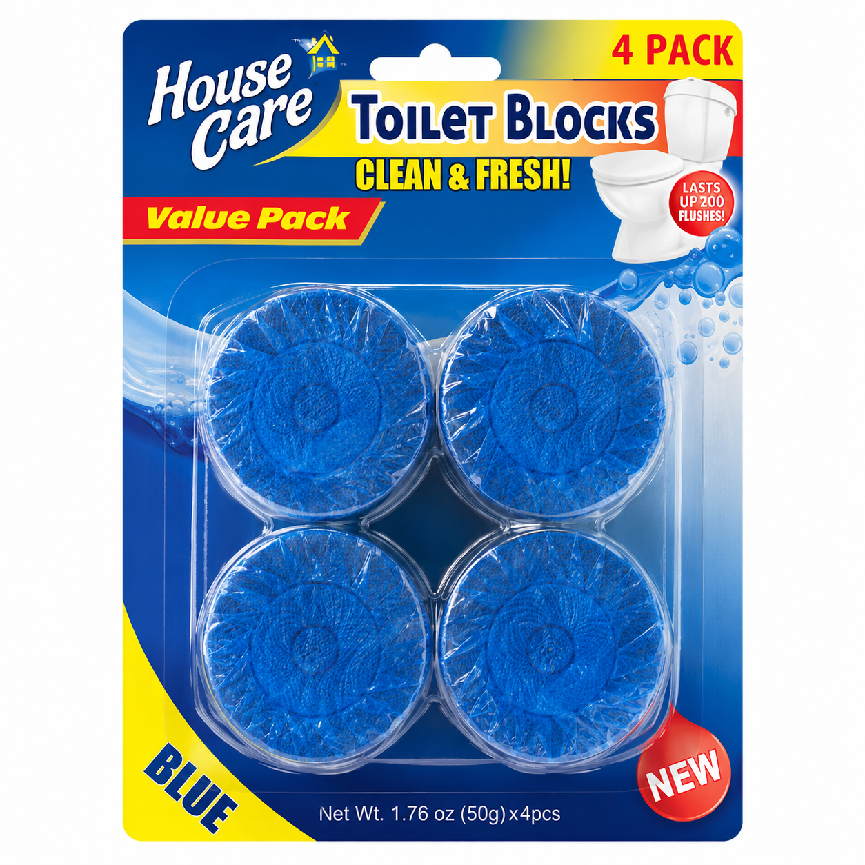 Pastillas para Tanque de Inodoro Azul 4 Piezas