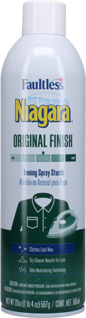 Faultless Niagara Original Finish – Spray de Almidón para Planchar 20oz