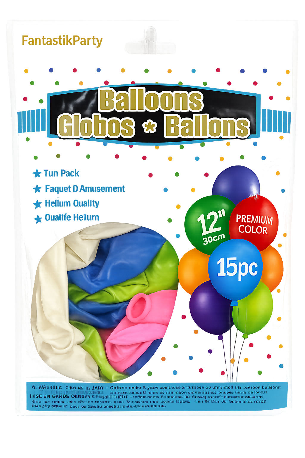 Globos Premium Surtidos 12” – Paquete de 15