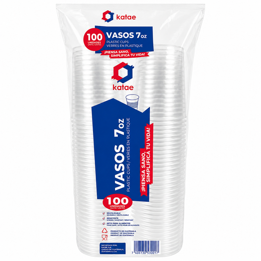 Vasos Plásticos Katae 7 oz – 100 Unidades