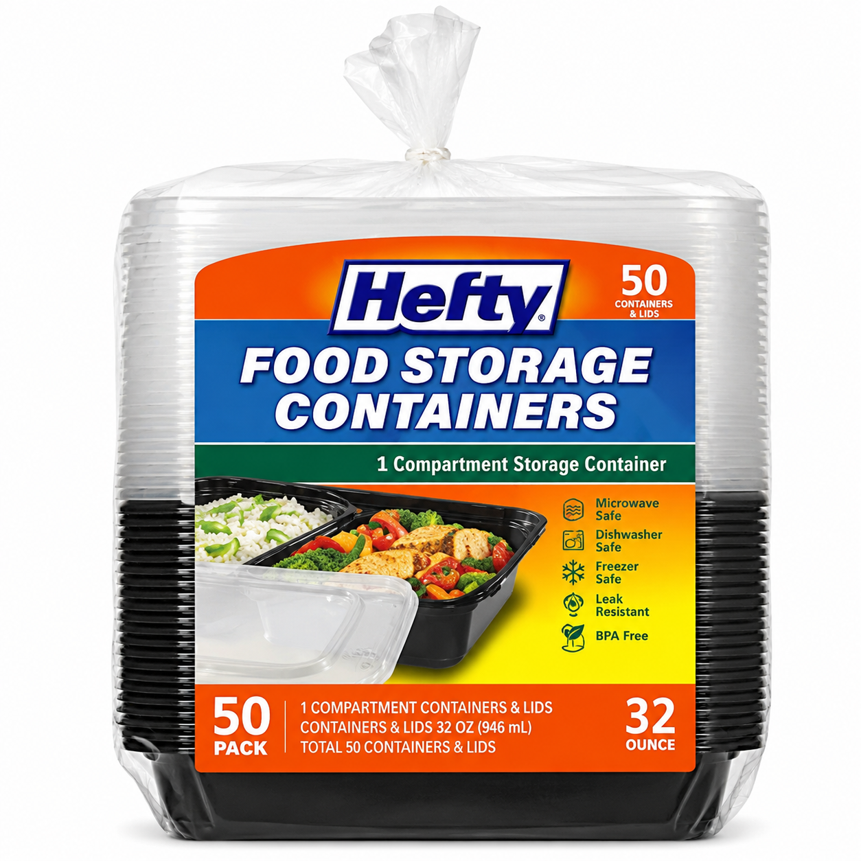 Envases para Almacenamiento de Alimentos Hefty (50 unidades)