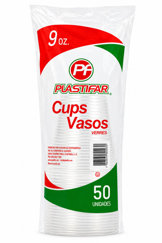 Vasos Desechables Plastifar 9 oz – 50 Unidades