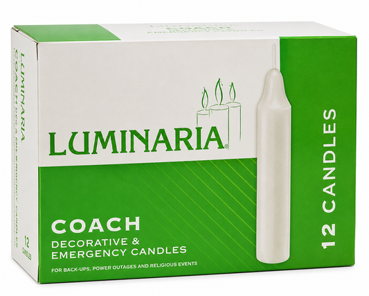 Velas Decorativas y de Emergencia Luminaria Coach (12 Velas)
